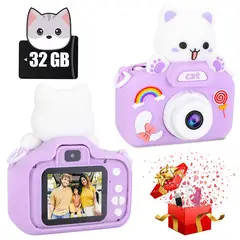 LUKOVEE - Mini Cámara Fotográfica Digital Niño 1080p Hd + Tarjeta 32gb