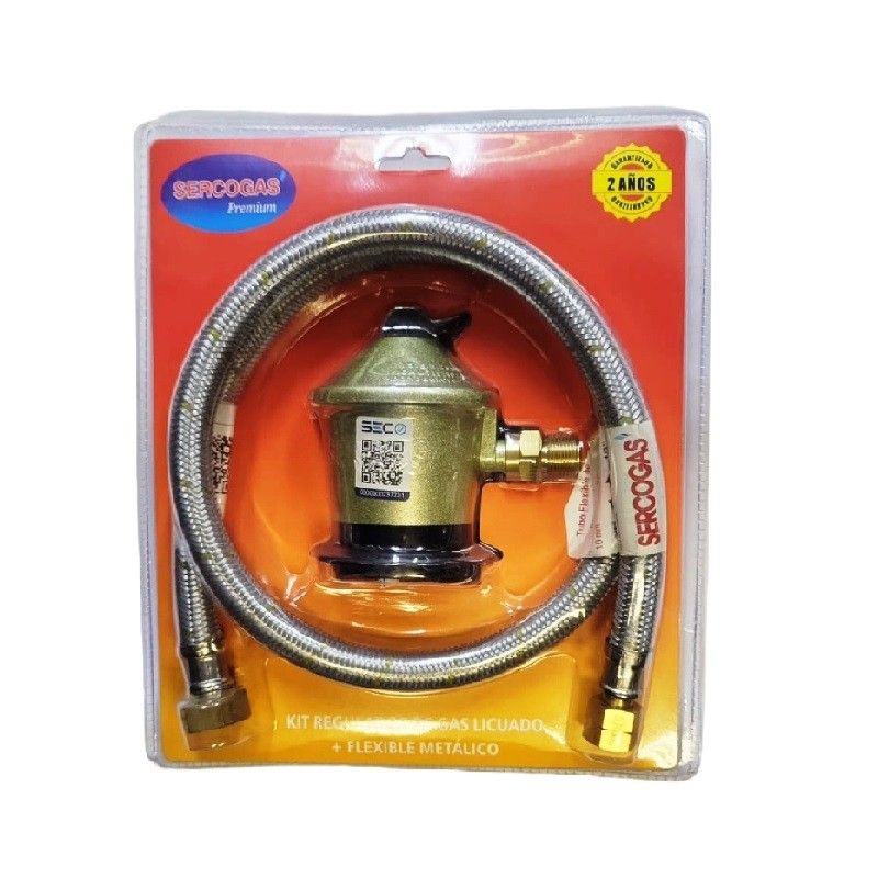 GENERICO - Kit regulador de gas + flexib le 38 x 12 SERCOGAS KIT