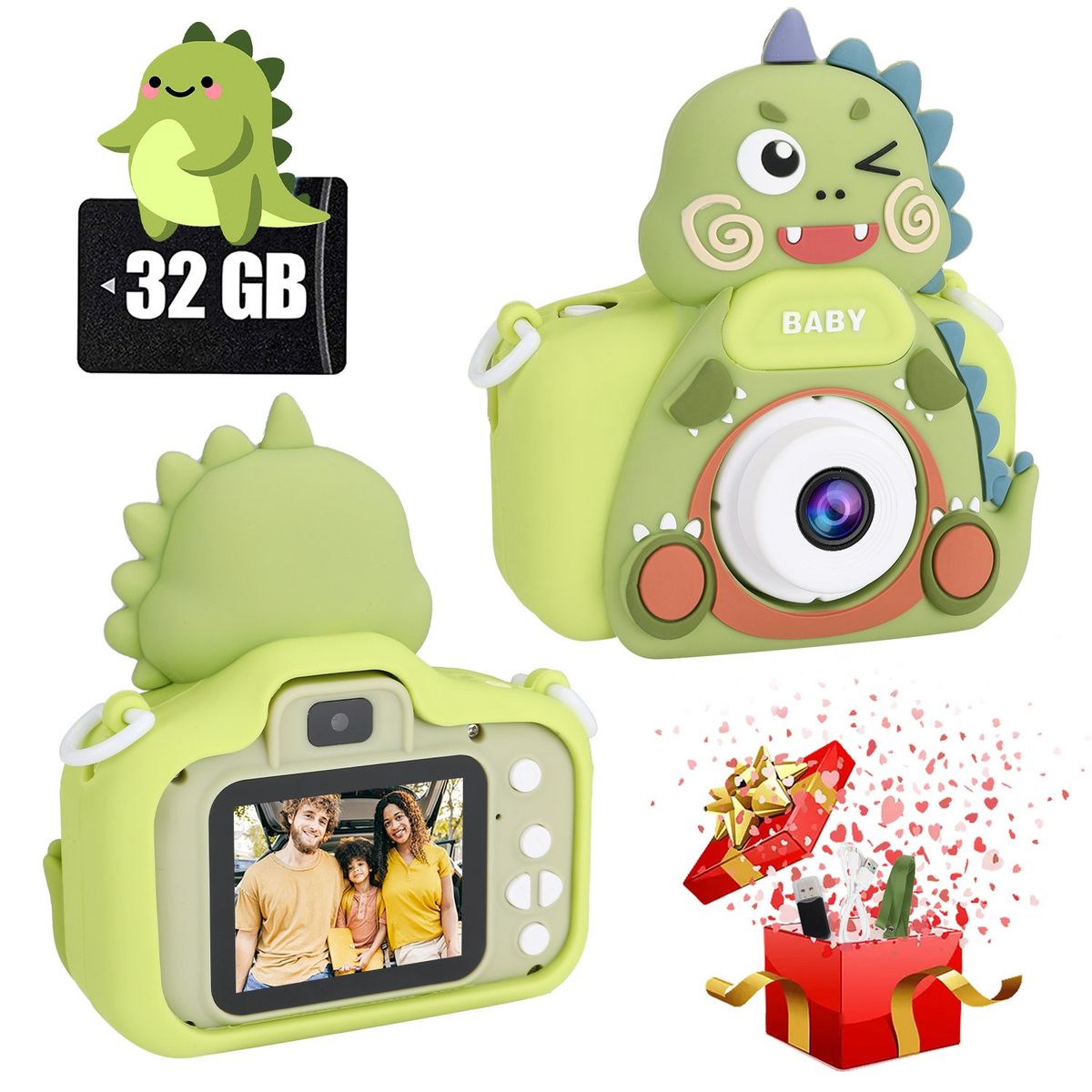 LUKOVEE - Mini Cámara Fotográfica Digital Niño 1080p Hd + Tarjeta 32gb