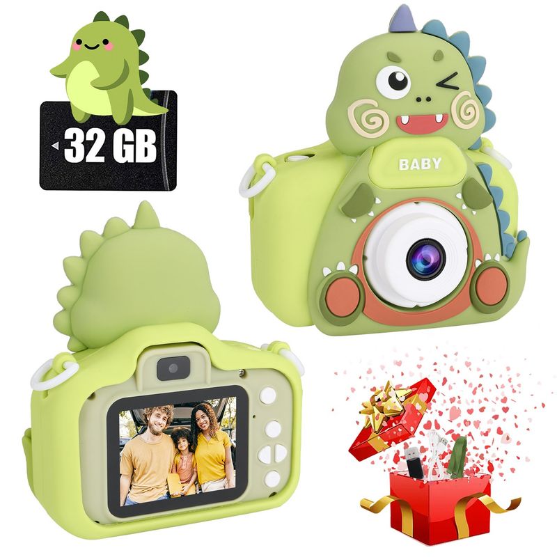 LUKOVEE - Mini Cámara Fotográfica Digital Niño 1080p Hd + Tarjeta 32gb