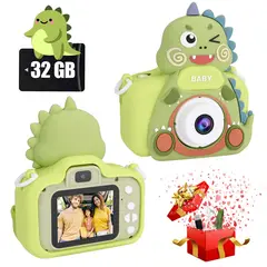 LUKOVEE - Mini Cámara Fotográfica Digital Niño 1080p Hd + Tarjeta 32gb