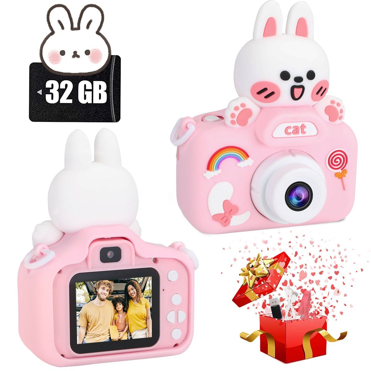 LUKOVEE - Mini Cámara Fotográfica Digital Niño 1080p Hd + Tarjeta 32gb