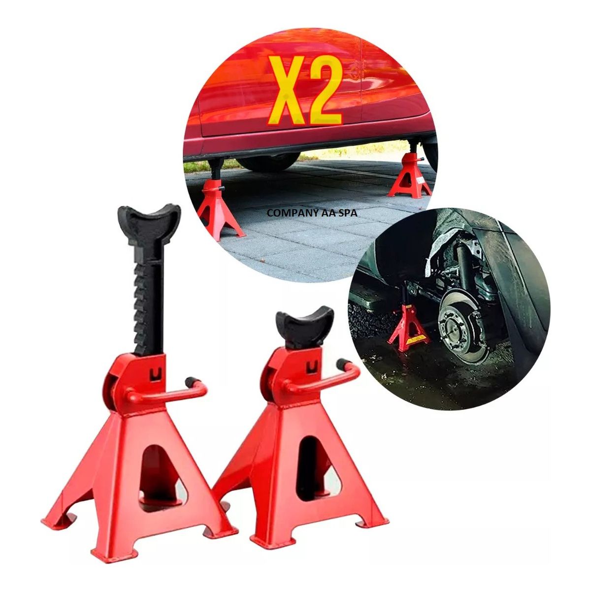 QUICK - Set De 2 Banquillos Caballetes De 3 Toneladas