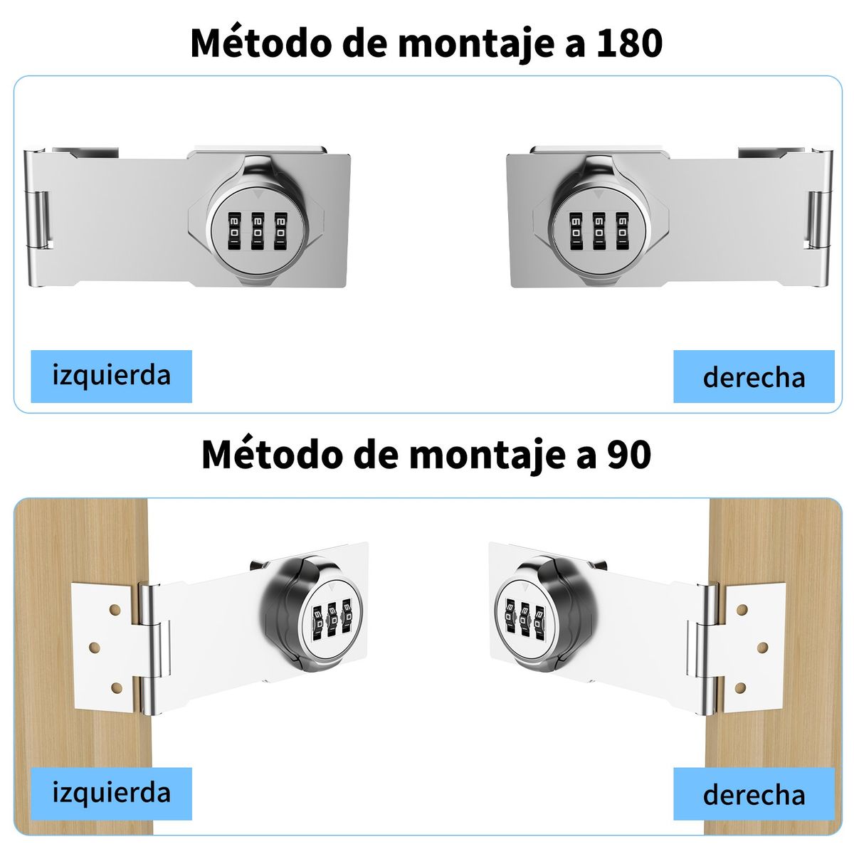 HALMAN - Cerradura antirrobo de combinación para cajones