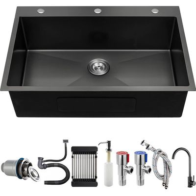 Imagen 2 del producto Fregadero de cocina de una cubeta de acero inoxidable 304 75x45x20cm