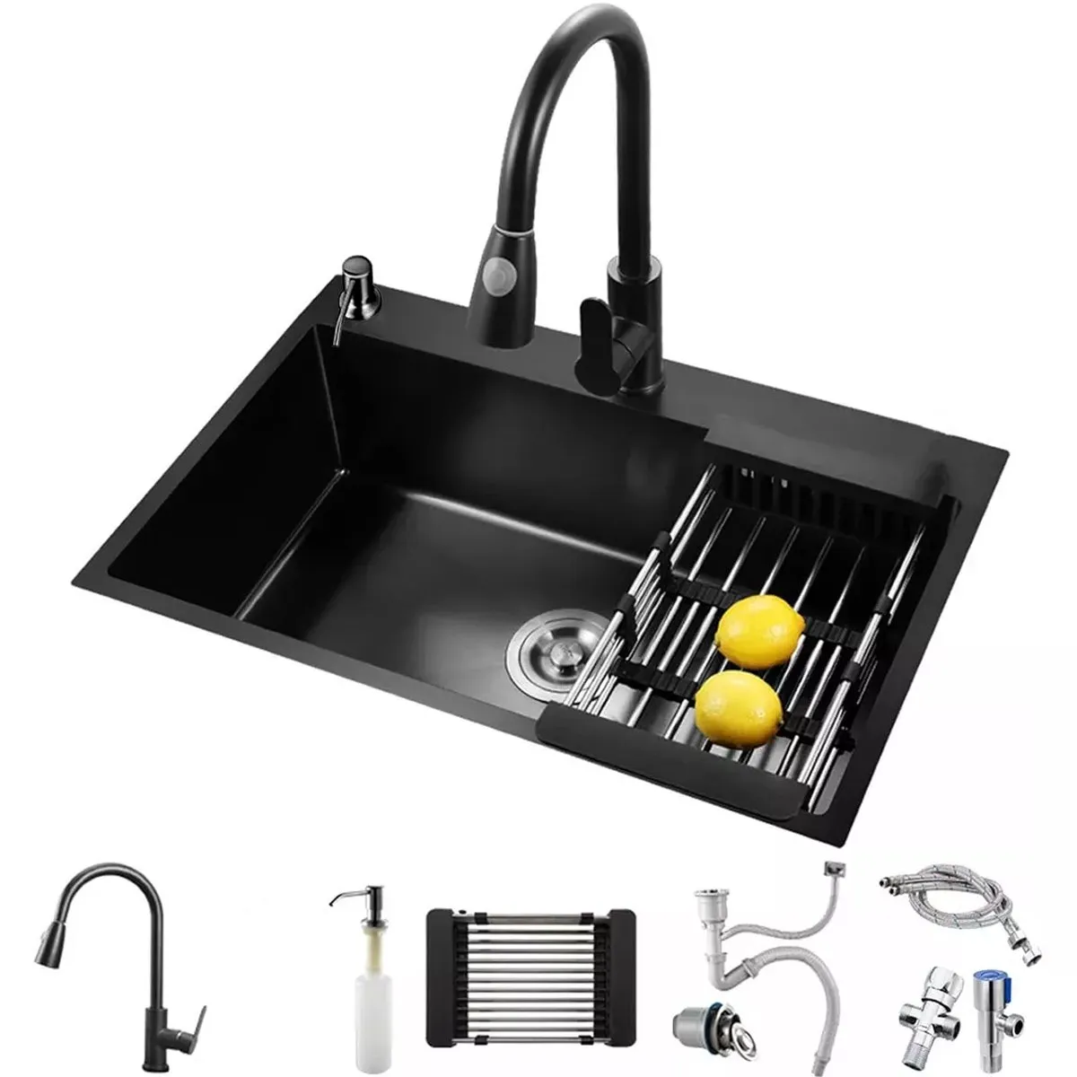 BLUEDREAMER - Fregadero de cocina de una cubeta de acero inoxidable 304 75x45x20cm