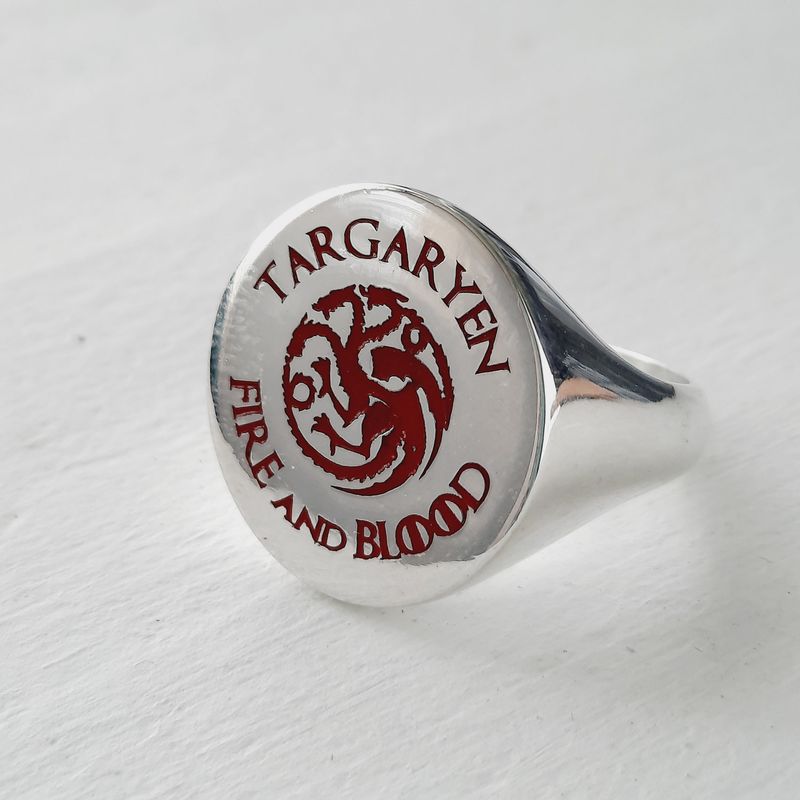 GENERICO - Anillo de plata Dragones de Serie de TV