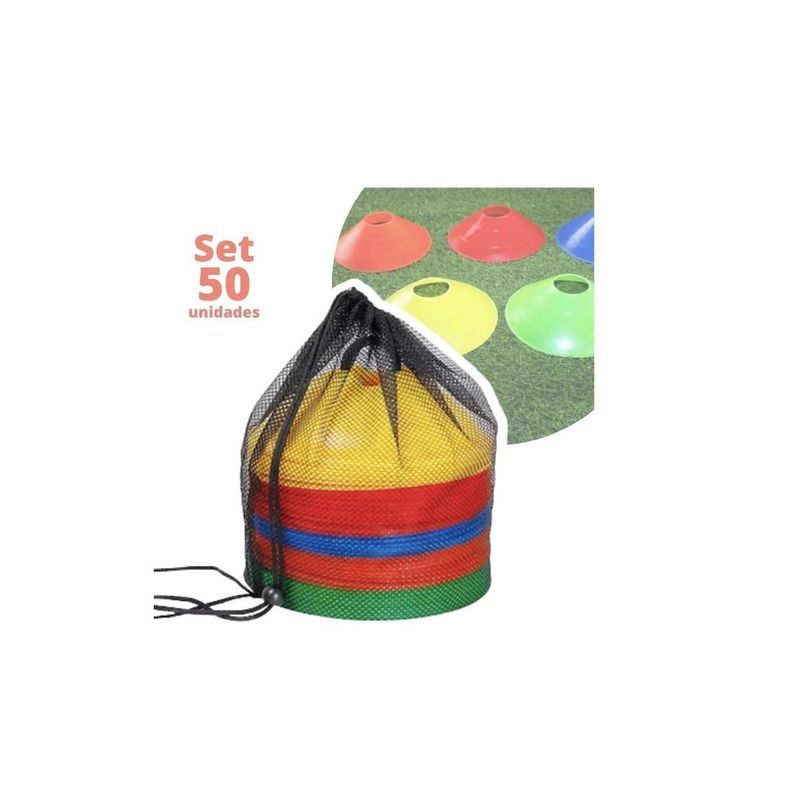 GENERICO - Set 50 Conos Agilidad Juego Entrenamiento Futbol Colores