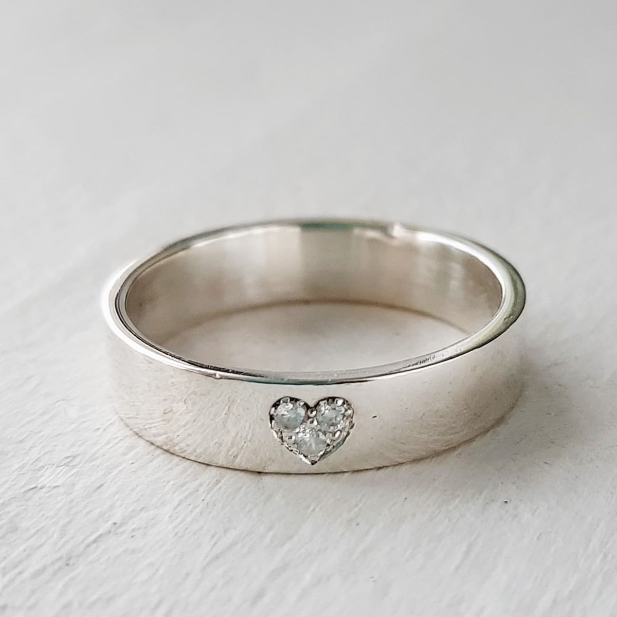 GENERICO - Anillo de Plata 950 Mujer Corazón de Circones