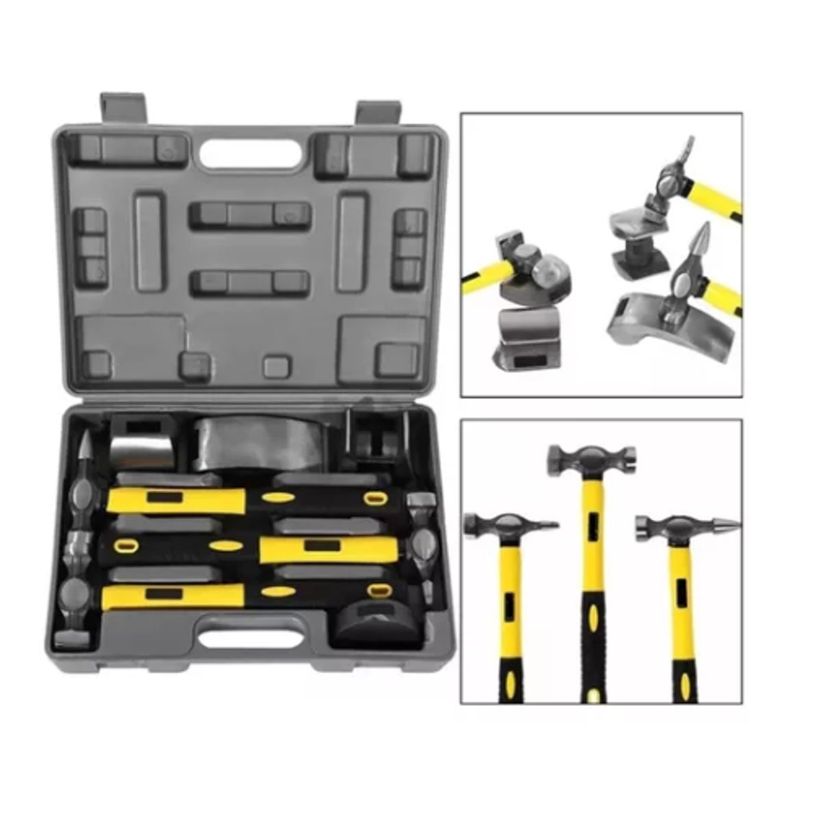 GENERICO - Kit Desabollador Martillo Set 7 Piezas Reparación Carrocería