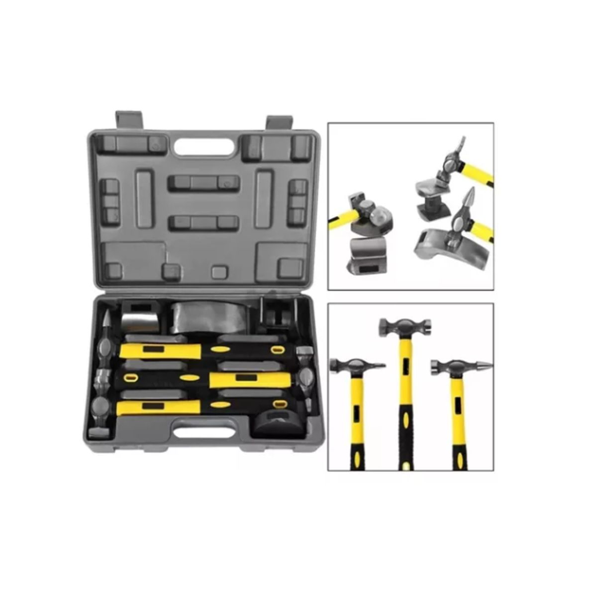 GENERICO - Kit Desabollador Martillo Set 7 Piezas Reparación Carrocería