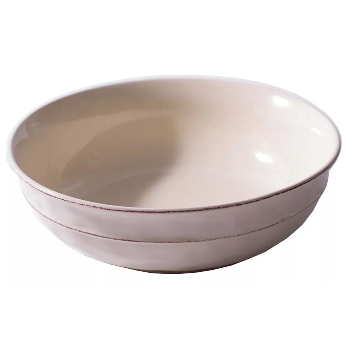 GENERICO - Tazón De Sopa Cuenco De Cerámica Beige Dos Líneas 19x6cm X4