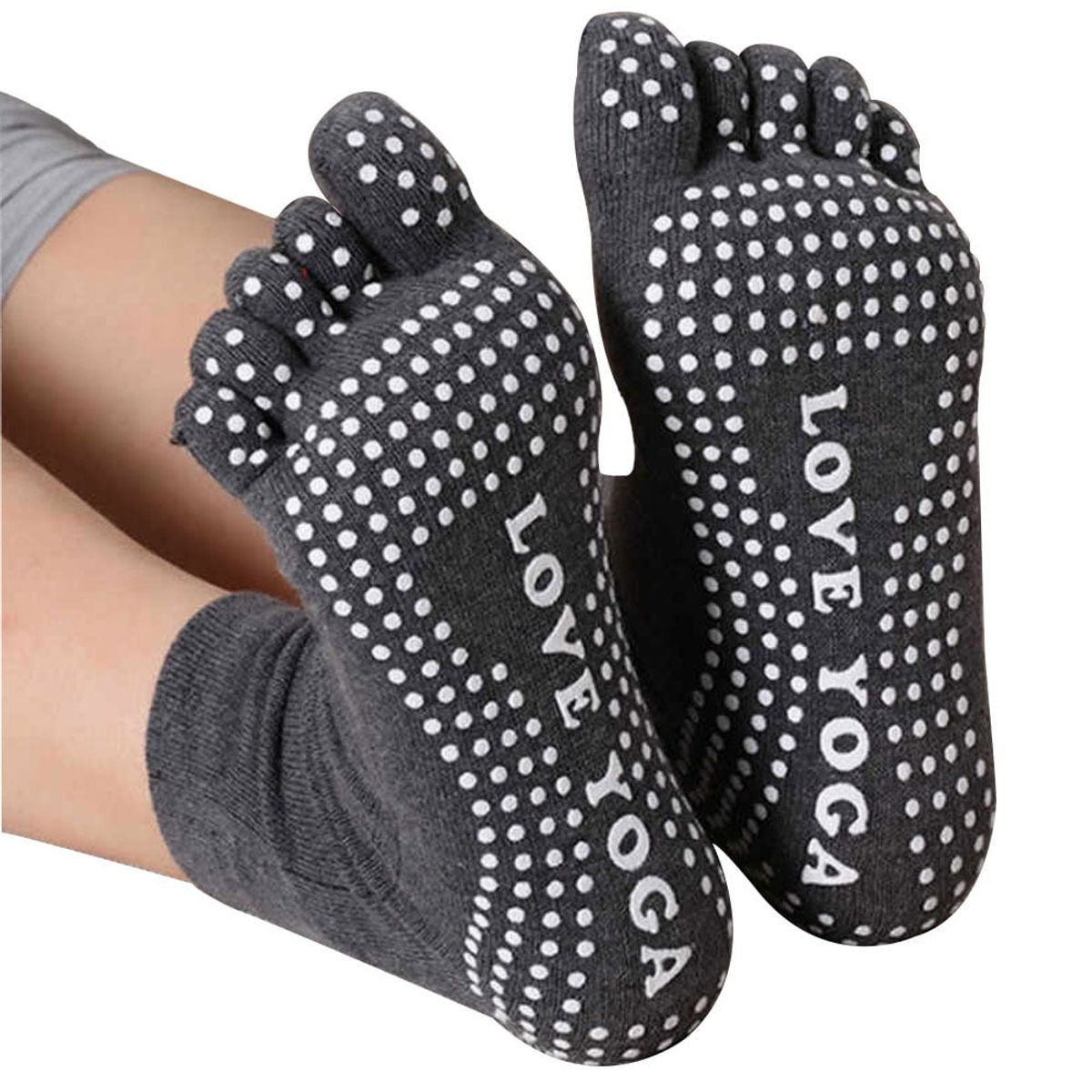 ORCUS - PAR DE CALCETINES DE YOGA CON DEDOS GRIS