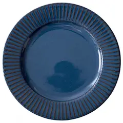 GENERICO - Plato Llano Entrada Cerámica Azul Borde Líneas 213mm X6