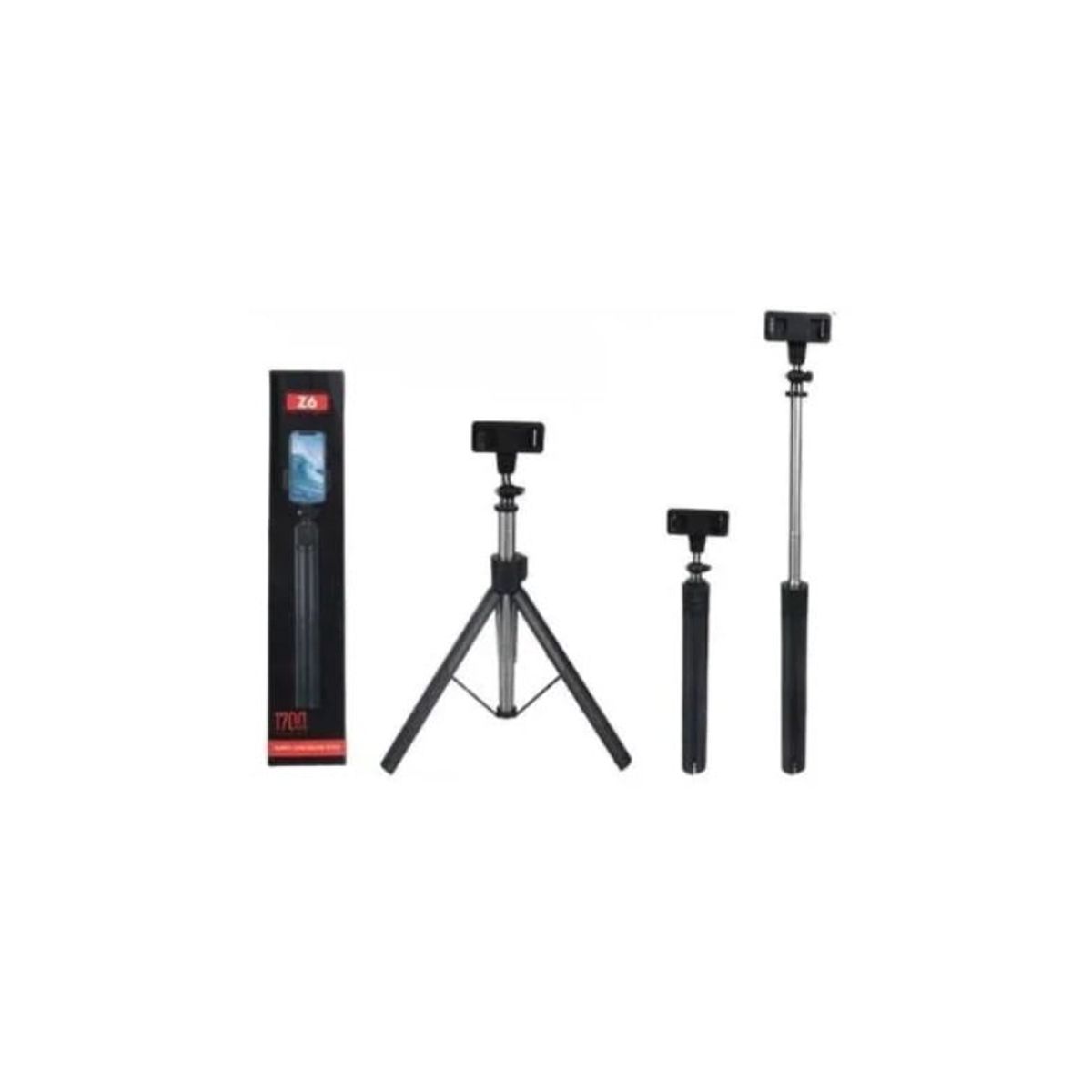 GENERICO - Tripode Palo Selfie Stick Bluetooth Z6 1700mm