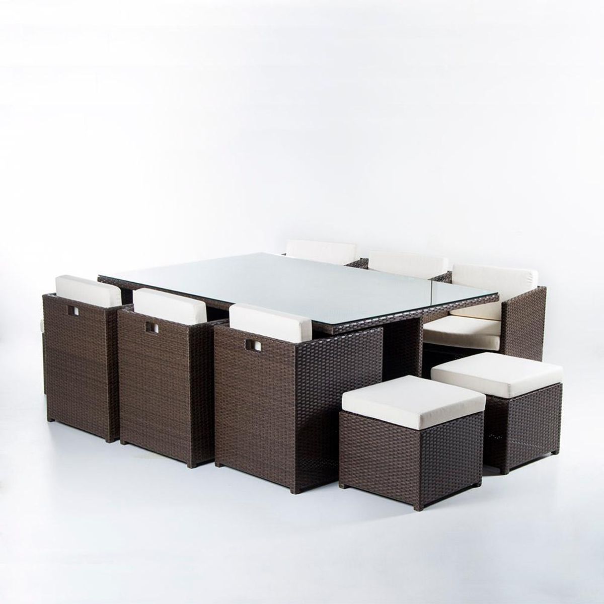 SPAZZIO - Comedor terraza Fuy 11 piezas café