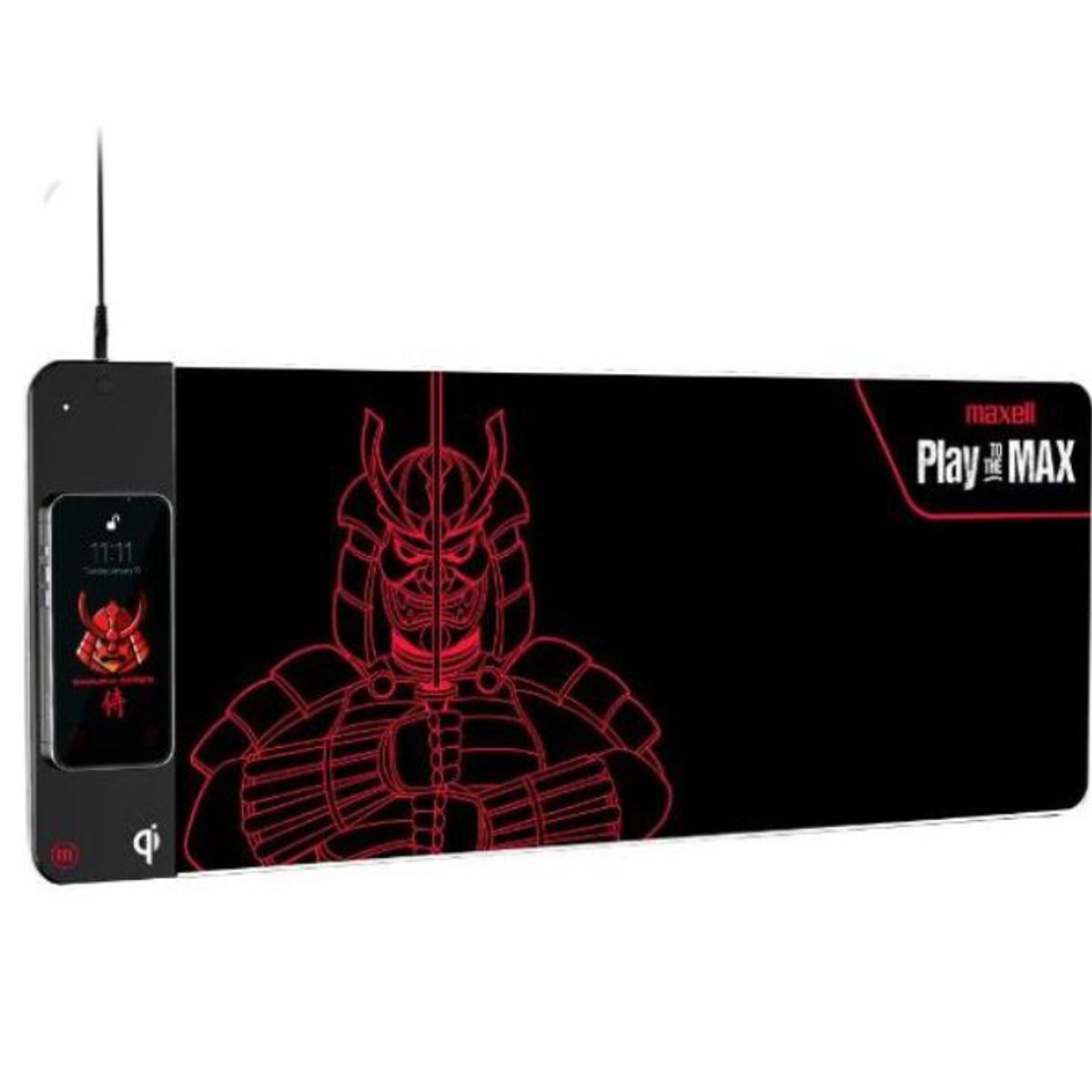 MAXELL - Pad Mouse - Maxell Qi 10w RGB Carga Inalámbrica Celular 80x30cm