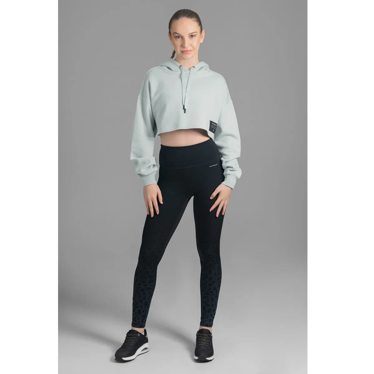 ULTIMATE - ULTIMATE HOODIE CROP MUJER MINT