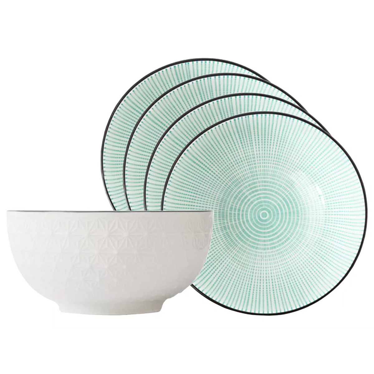 GENERICO - Tazón Grande Bowl Cuenco Ramen Cerámica Japonés 2000ml X4