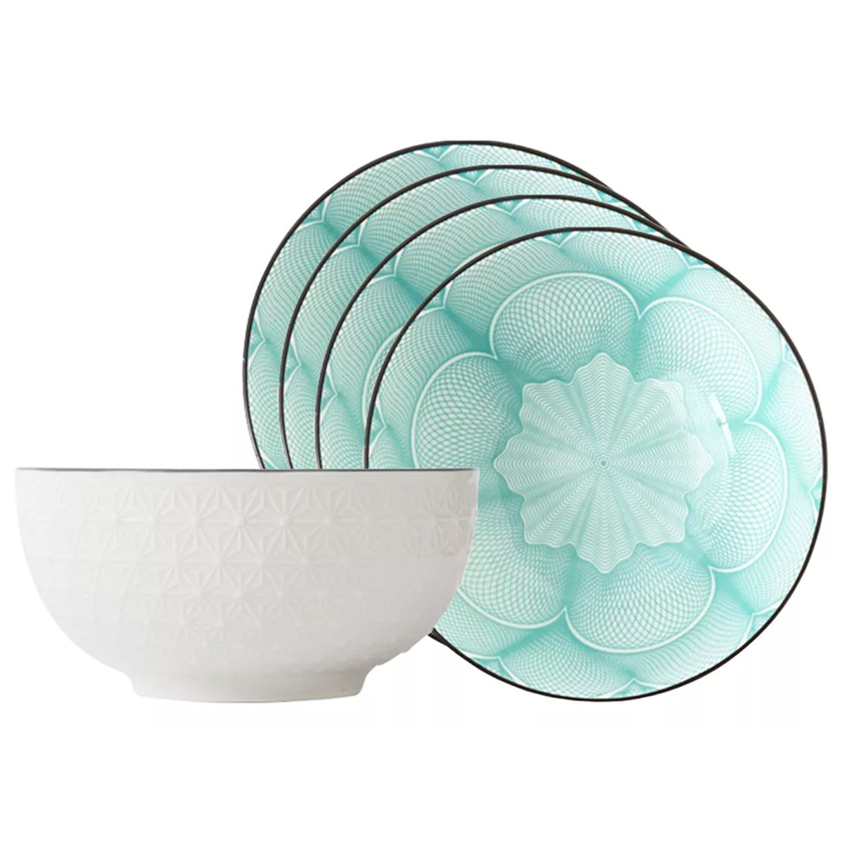 GENERICO - Tazón Grande Bowl Cuenco Ramen Cerámica Japonés 2000ml X4