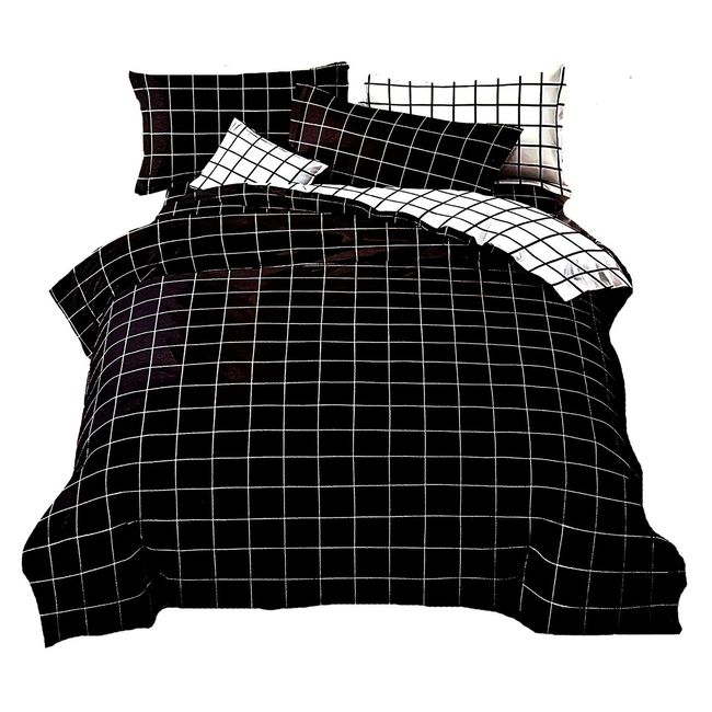 GENERICO - JUEGO DE SABANAS 2.5 PLAZAS KING CUADRICULA 623