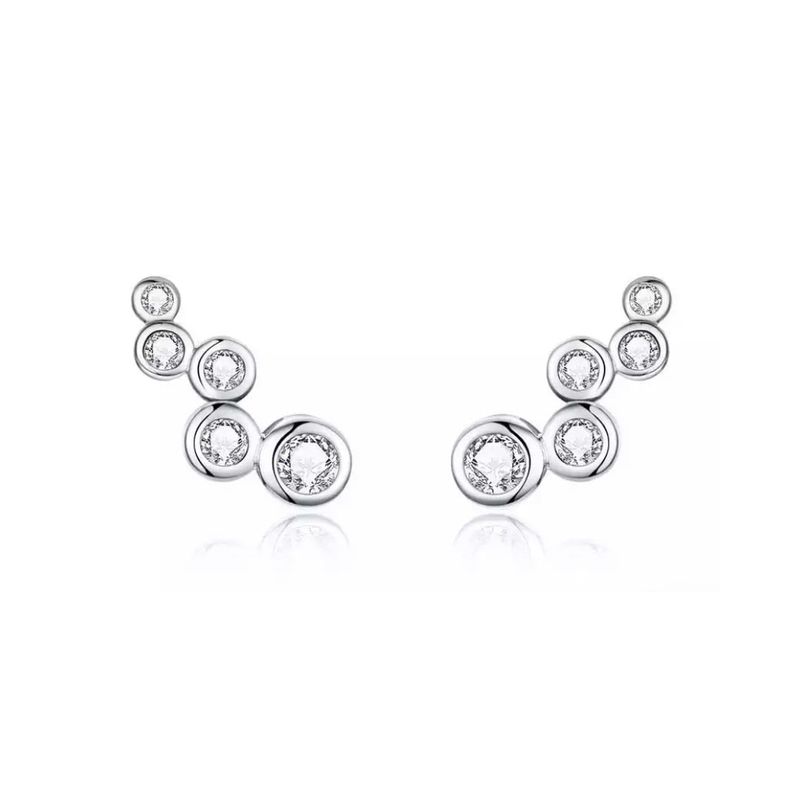 LA GARZA - Aros Plata Mujer Burbujas Circones Blancos