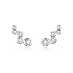 LA GARZA - Aros Plata Mujer Burbujas Circones Blancos