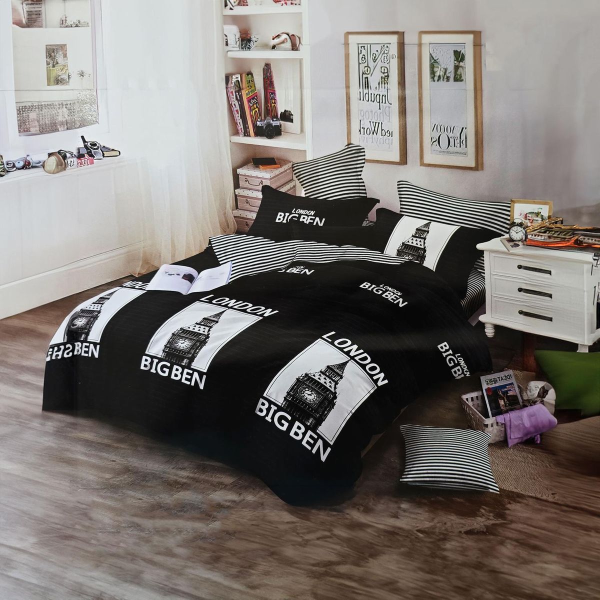 GENERICO - JUEGO DE SABANAS 2.5 PLAZAS KING LONDON BIG BEN 628