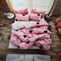 JUEGO DE SABANAS 2.5 PLAZAS KING PINK CORAZON 636