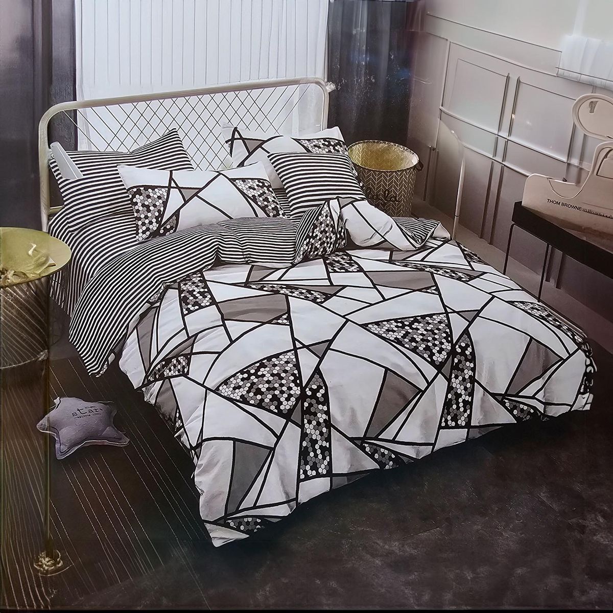 GENERICO - JUEGO DE SABANAS 2.5 PLAZAS KING MOSAICO 622