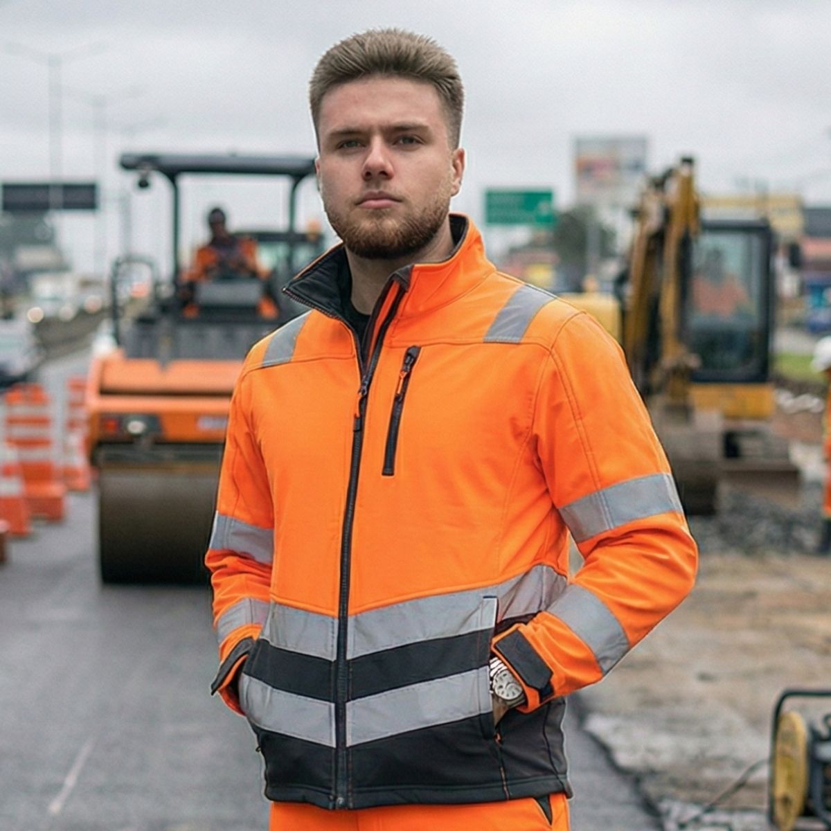 T-WORLD - Chaqueta Softshell Hi-Vis Clase 2 Manga Larga Hombre