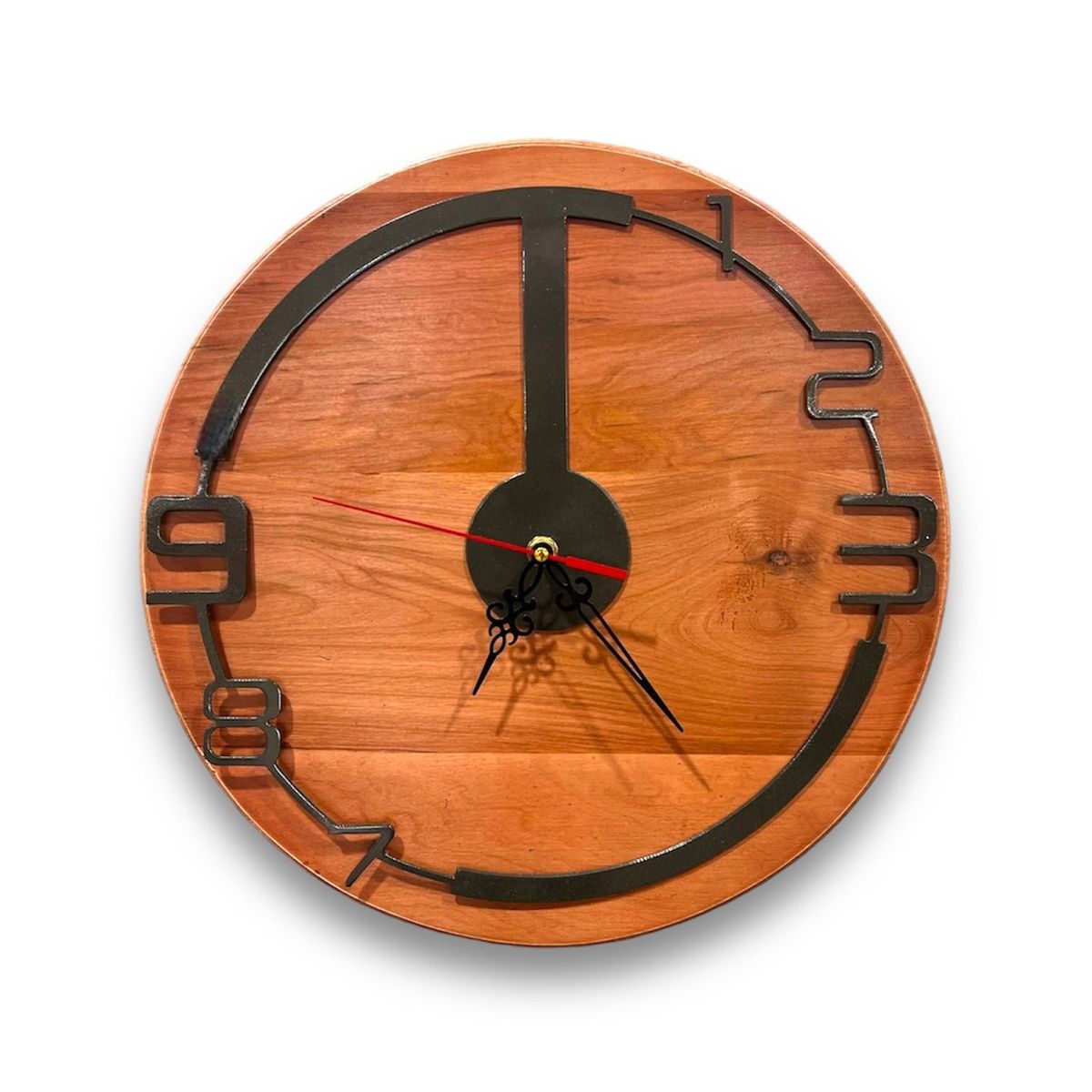 GENERICO - Reloj de Muro Redondo en Madera y Fierro RMRL01