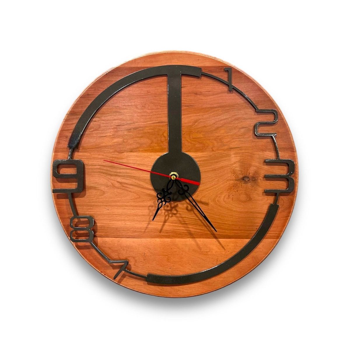 GENERICO - Reloj de Muro Redondo en Madera y Fierro RMRL01