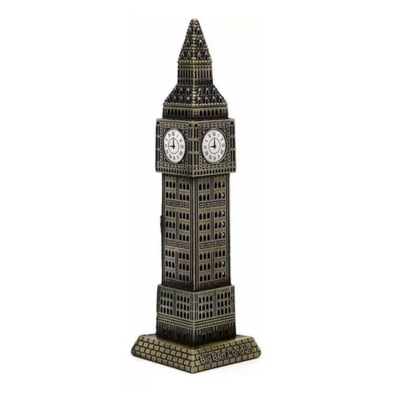 1724 - Pack 3 Reloj Big Ben  Mesa Metalico Adorno Decoracion