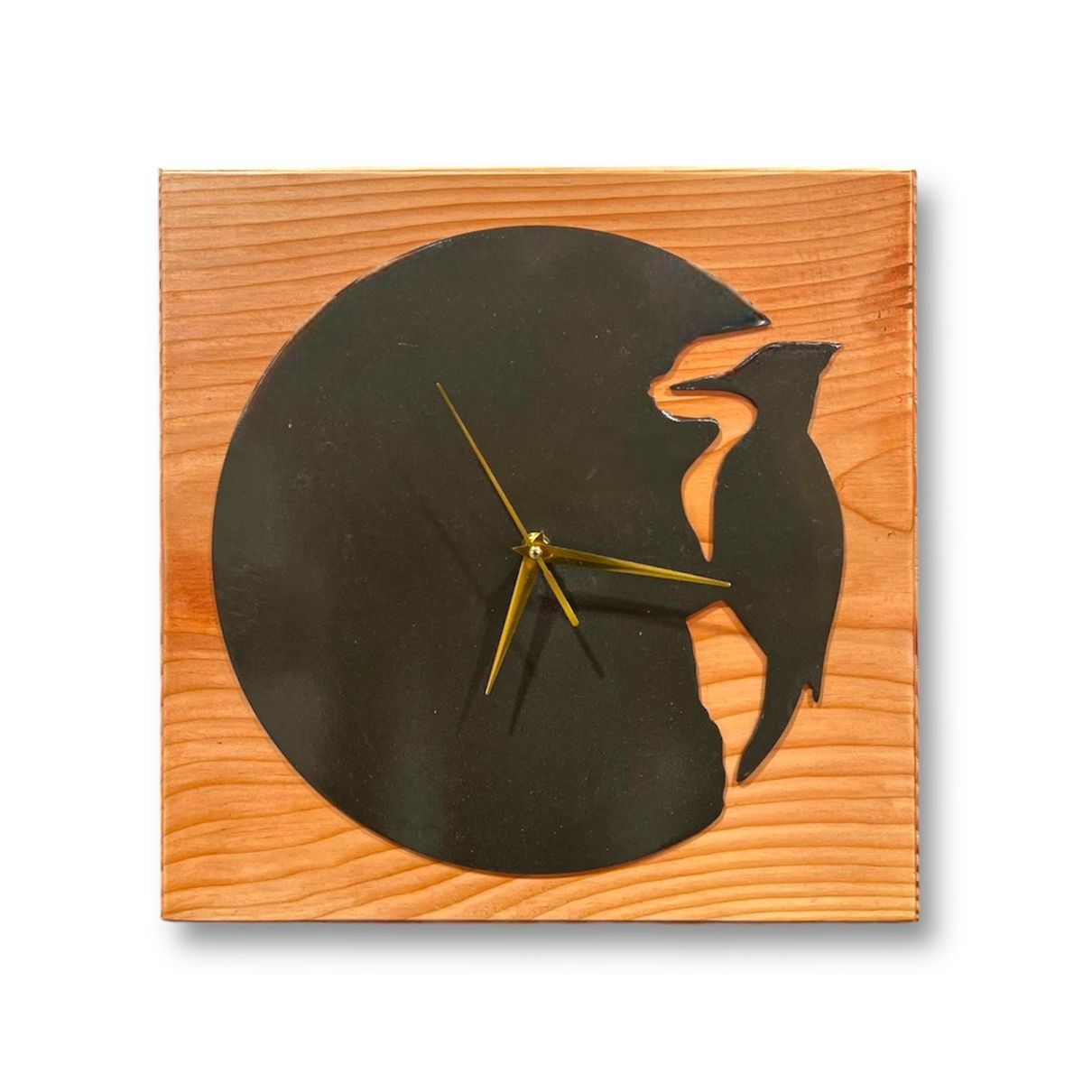 GENERICO - Reloj de Muro Cuadrado en Madera y Fierro RMCO02