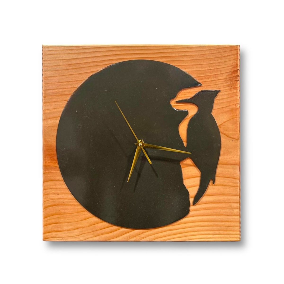GENERICO - Reloj de Muro Cuadrado en Madera y Fierro RMCO02