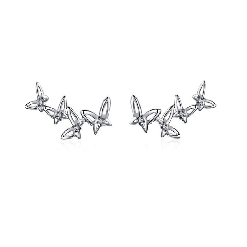 LA GARZA - Aros Plata Mujer Trepadores Butterfly