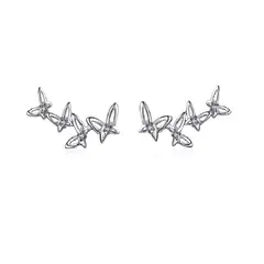 LA GARZA - Aros Plata Mujer Trepadores Butterfly