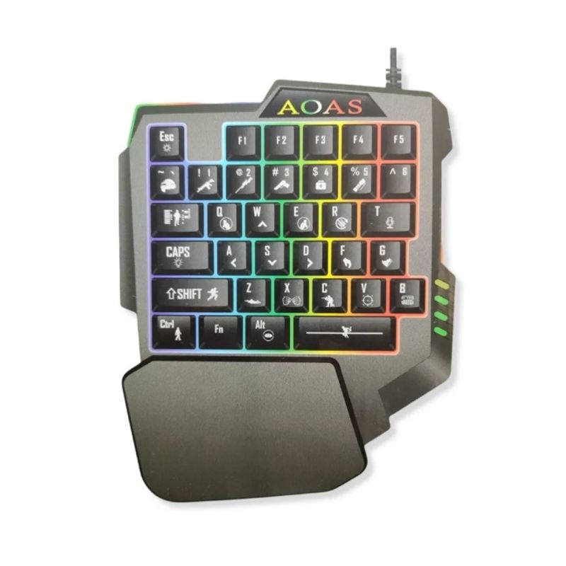 GENERICO - Teclado de una mano Gamer Retroiluminado Aoas