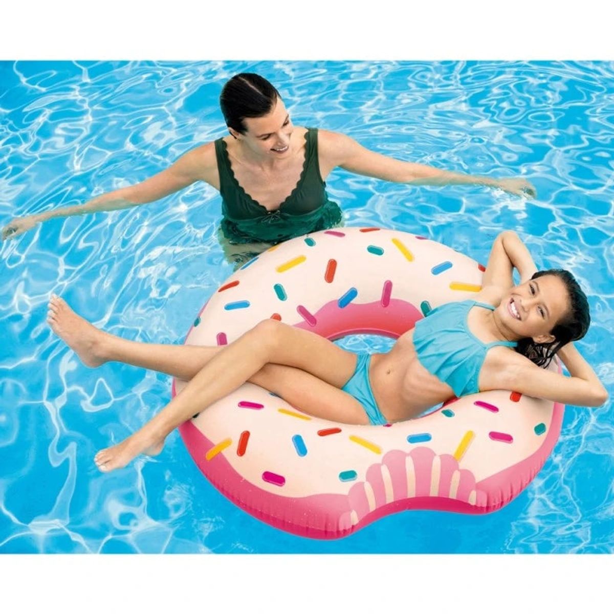 INTEX - Flotador Inflable INTEX Rainbow Donut Tube