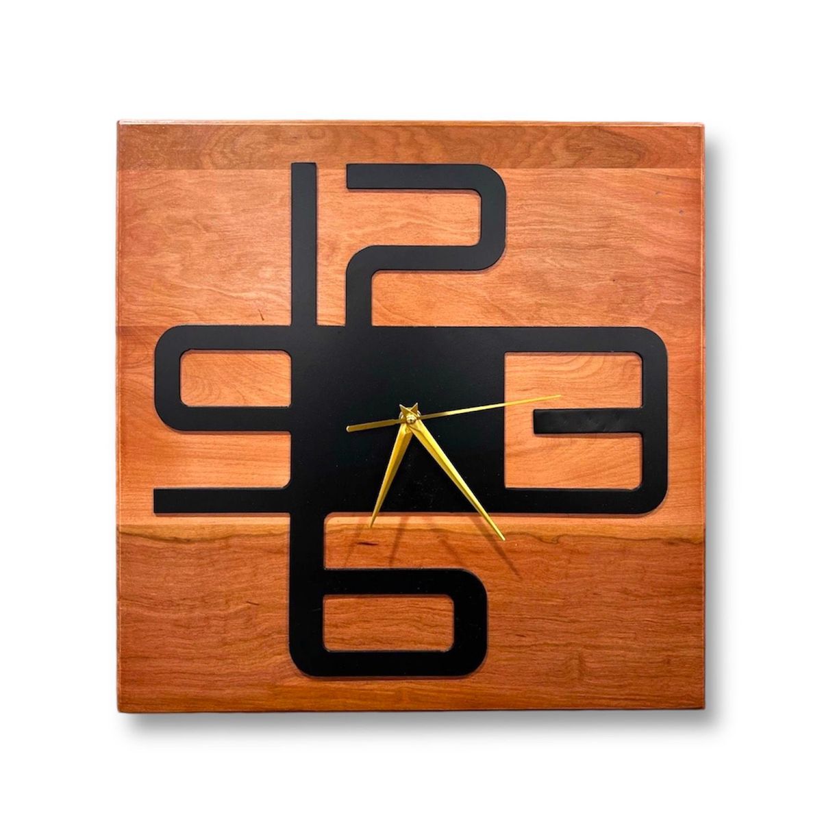 GENERICO - Reloj de Muro Cuadrado en Madera y Fierro RMCL06