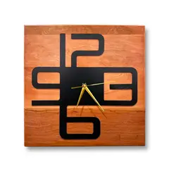 GENERICO - Reloj de Muro Cuadrado en Madera y Fierro RMCL06