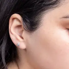 LA GARZA - Aros Plata Flores Mujer