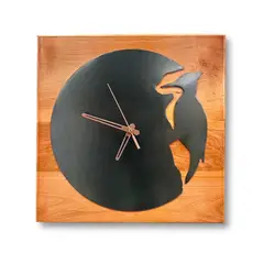 GENERICO - Reloj de Muro Cuadrado en Madera y Fierro RMCL01
