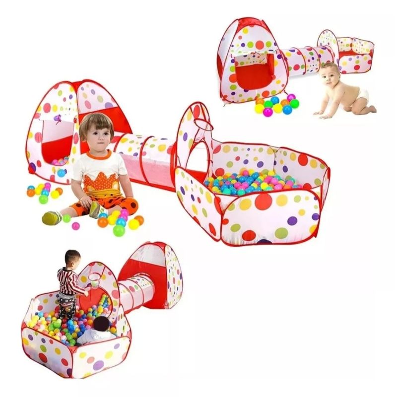 GENERICO - Carpa Piscina De Pelotas Con Tunel Castillo Niños Plegable