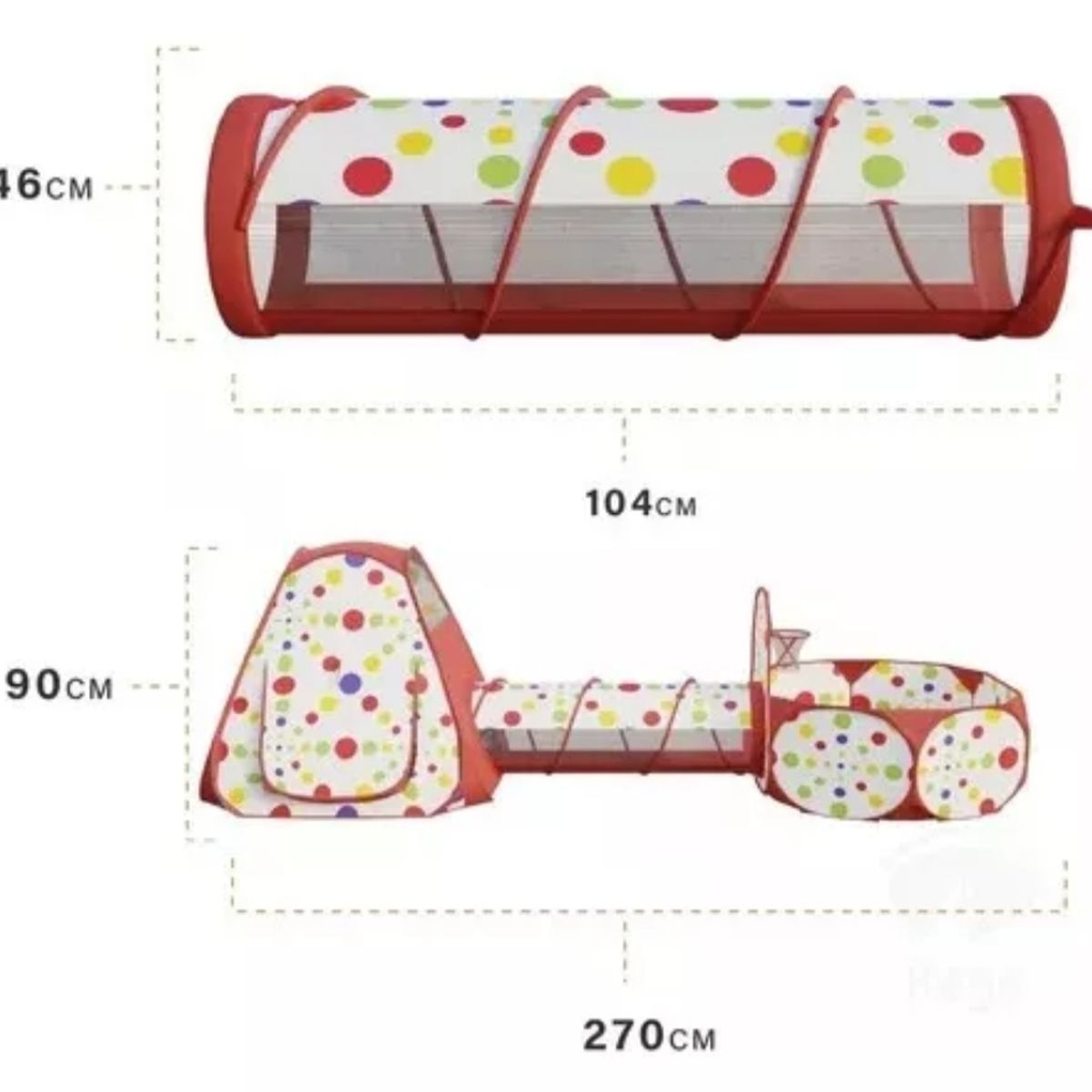 GENERICO - Carpa Piscina De Pelotas Con Tunel Castillo Niños Plegable