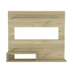FMFURNITURE - Panel de TV 55" Con 1 Entrepaño - Café Claro 120x140x31.5 cm