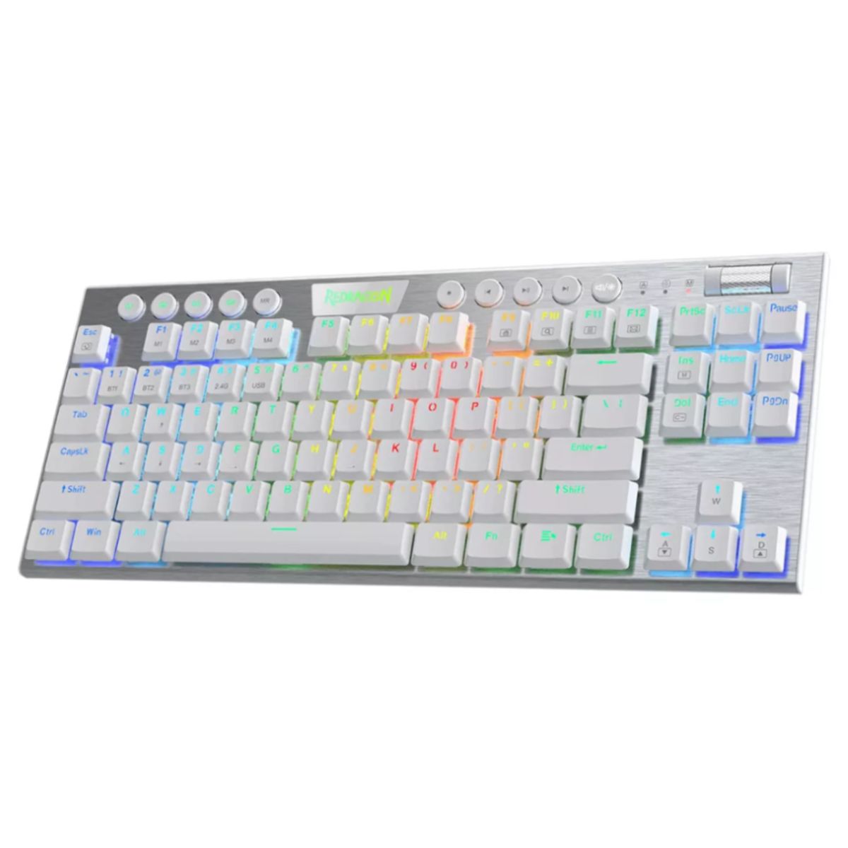 REDRAGON - Teclado Gamer - Redragon Horus TKL K622W 80% Switch Red USB White
