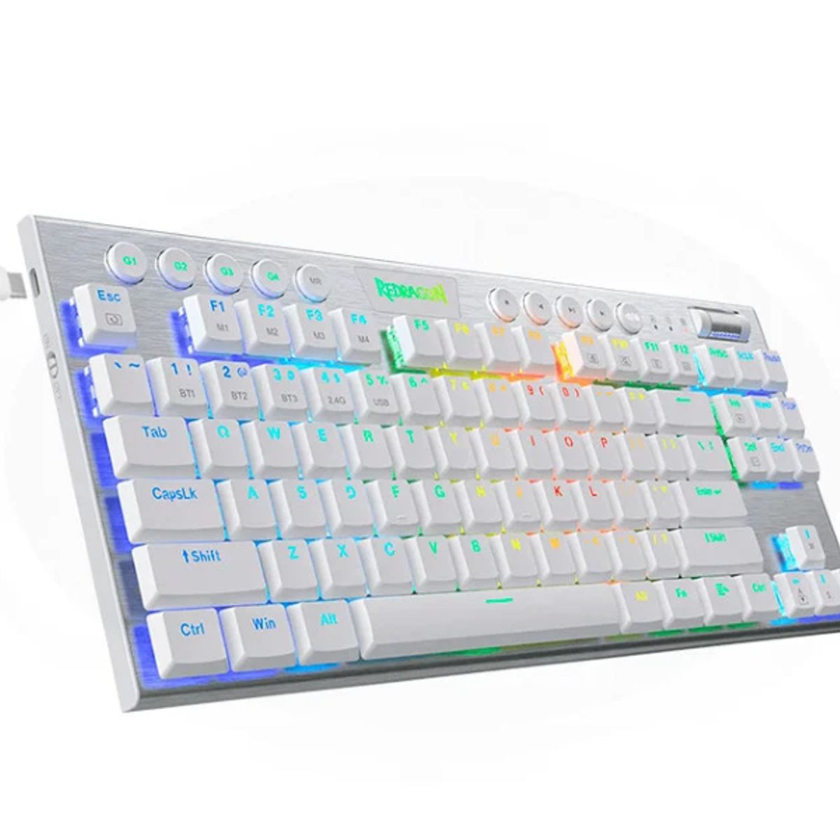 REDRAGON - Teclado Gamer - Redragon Horus TKL K622W 80% Switch Red USB White