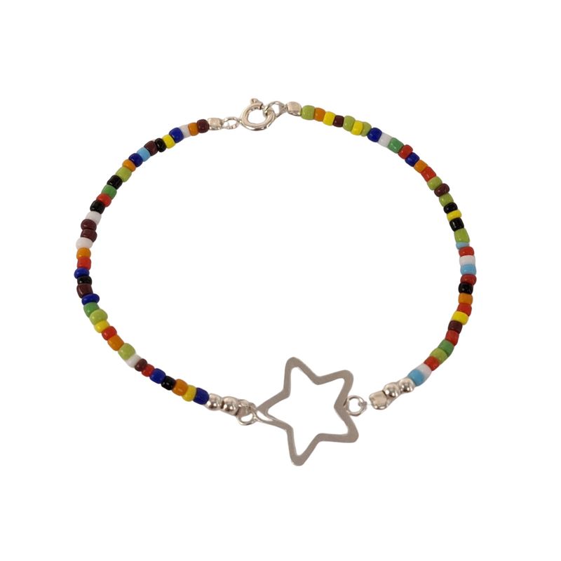 MARRO - Pulsera mostacilla con estrella Plata 925